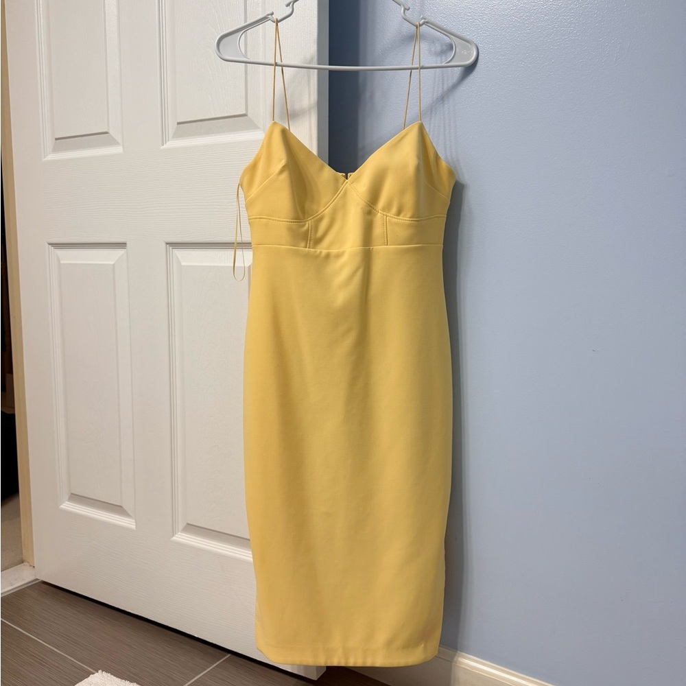 Likely Elegant Yellow Midi Dress
